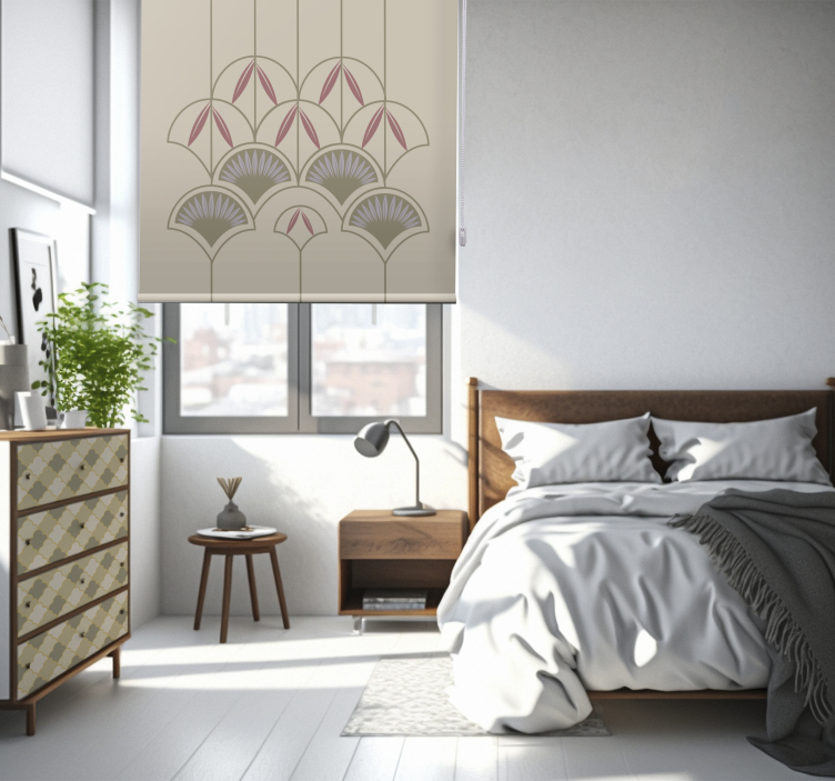 Tenda a rullo con fiori astratti - TenStickers