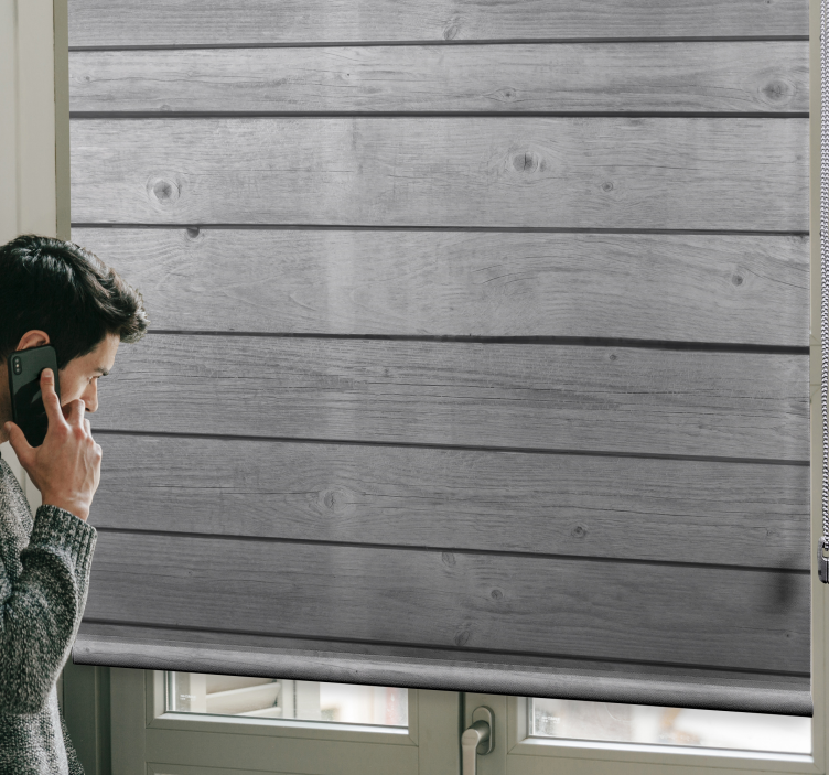 Tenda a rullo rustica Legno grigio scuro - TenStickers