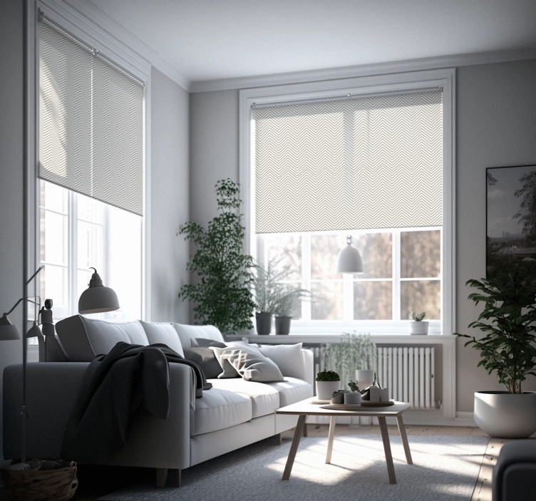 Tende a rullo rustiche linee grigie - TenStickers