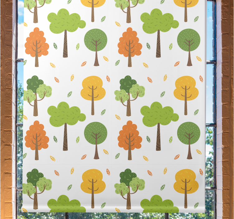 Tenda a rullo alberi modello colorato - TenStickers