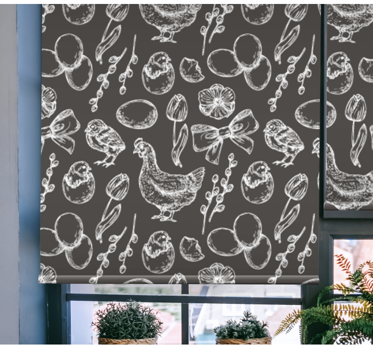 Tenda a rullo animali affascinanti motivi di pollo - TenStickers