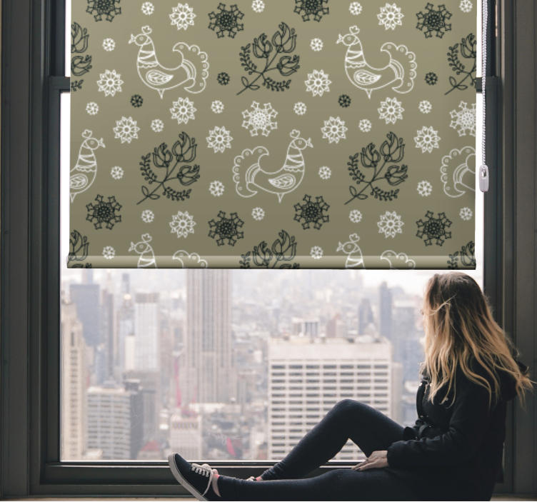 Tenda a rullo animali affascinanti motivi di uccelli - TenStickers