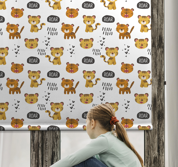 Tenda a rullo cameretta cuccioli di tigre che ruggiscono - TenStickers