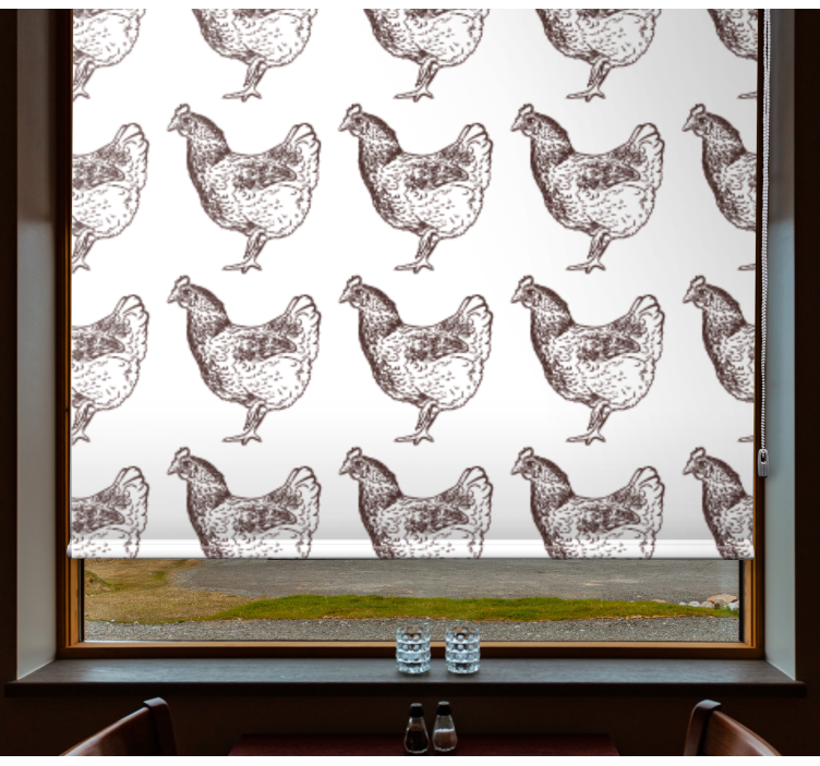 Tenda a rullo animali modello di pollo affascinante - TenStickers
