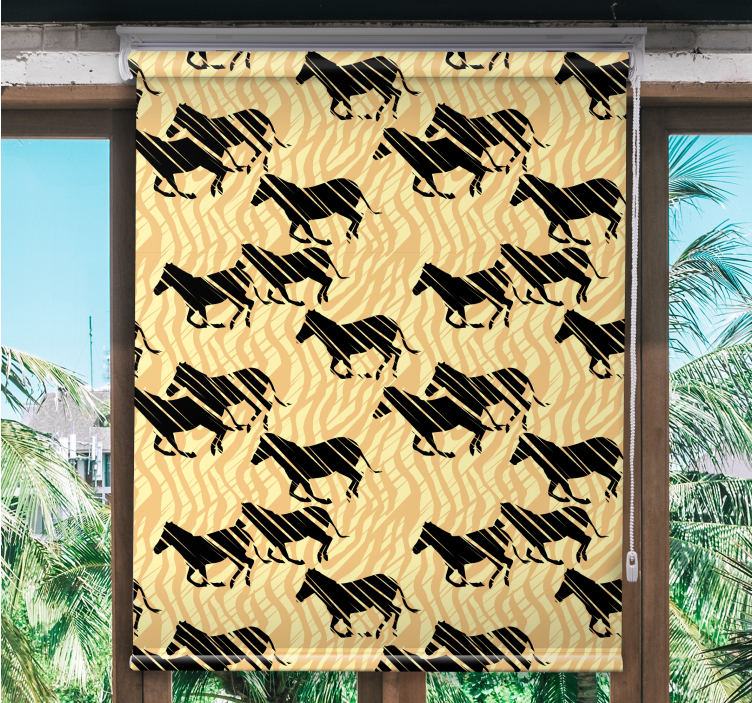 Tenda a rullo animali motivo a cavallo stilizzato - TenStickers