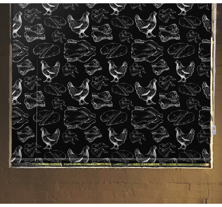 Tenda a rullo originale polli e carne - TenStickers