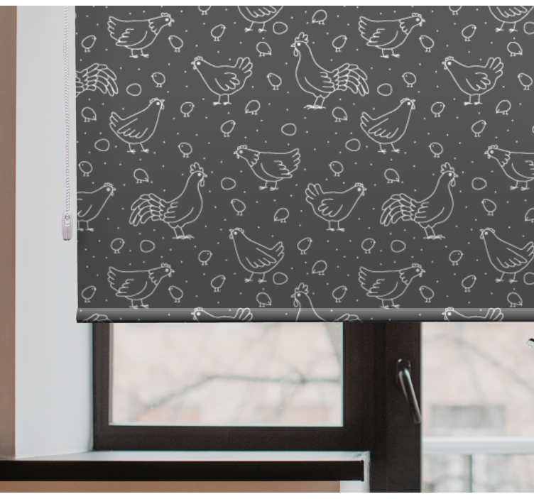 Tenda a rullo animali polli e uova - TenStickers