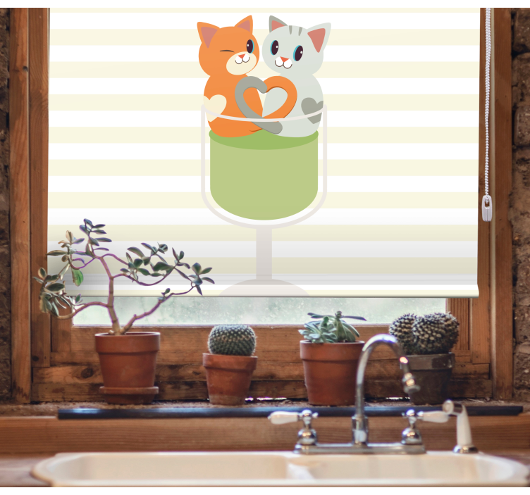 Tenda a rullo animali simpatici compagni di gatto - TenStickers