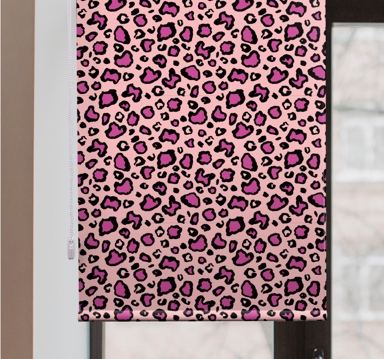 Tenda a rullo animali stampa leopardata rosa - TenStickers