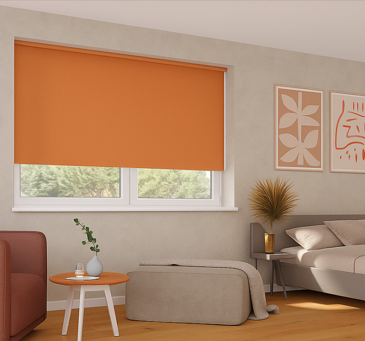 Tenda a rullo arancione colore caldo semplice - TenStickers