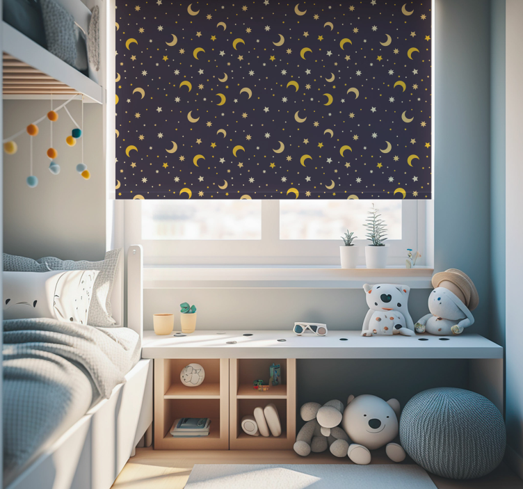Tenda a rullo bambini motivo stelle notturne - TenStickers