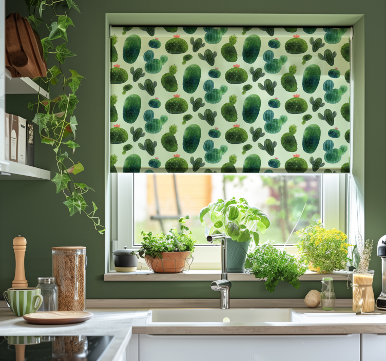 Tenda a rullo cactus modello del deserto - TenStickers