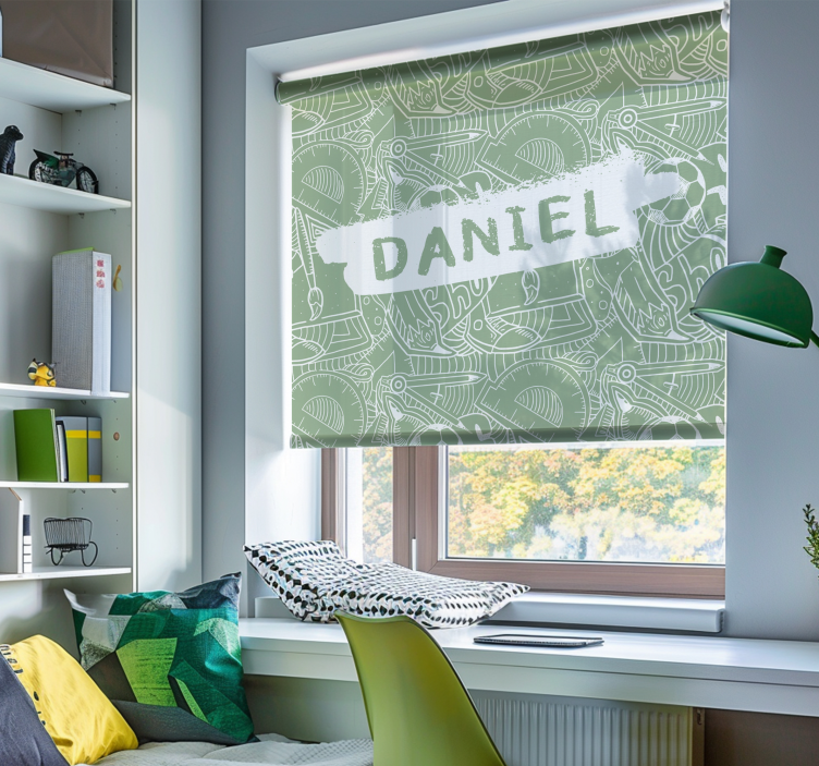 Tenda a rullo camera ragazzi gesso scolastico verde - TenStickers