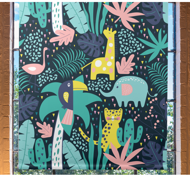 Tenda a rullo cameretta animali tropicali nordici - TenStickers