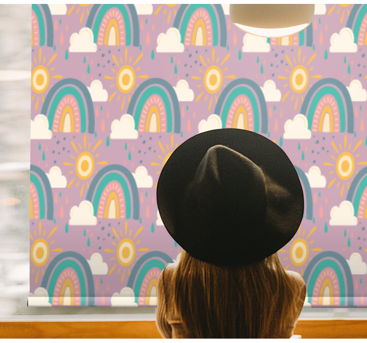 Tenda a rullo cameretta arcobaleni e soli - TenStickers