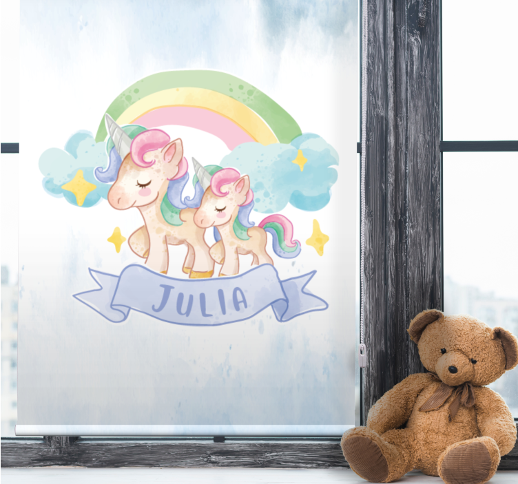 Tenda a rullo cameretta avventura unicorno - TenStickers