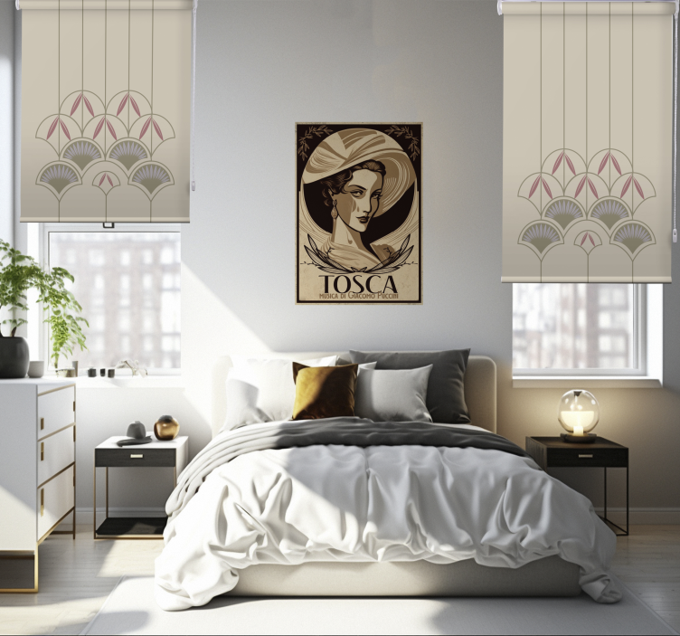 Tenda a rullo con fiori astratti - TenStickers