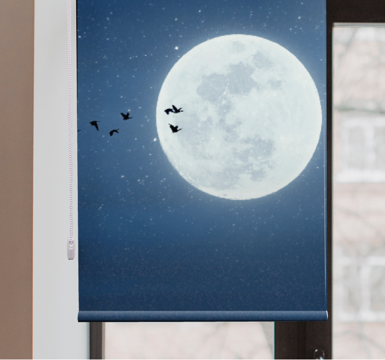 Tenda a rullo soggiorno con luna piena - TenStickers