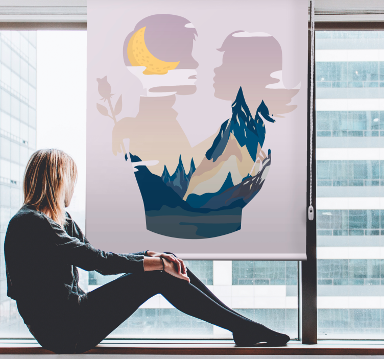 Tenda a rullo originale scena di montagne notturne - TenStickers