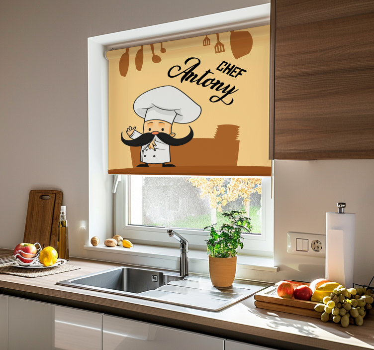 Tenda a rullo cucina chef personalizzato - TenStickers