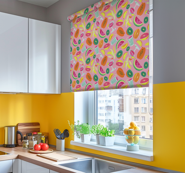 Tenda a rullo cucina motivo di frutta colorata - TenStickers