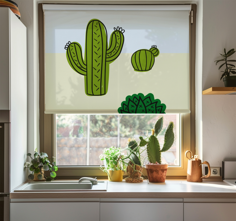 Tenda a rullo cucina pianta di cactus - TenStickers