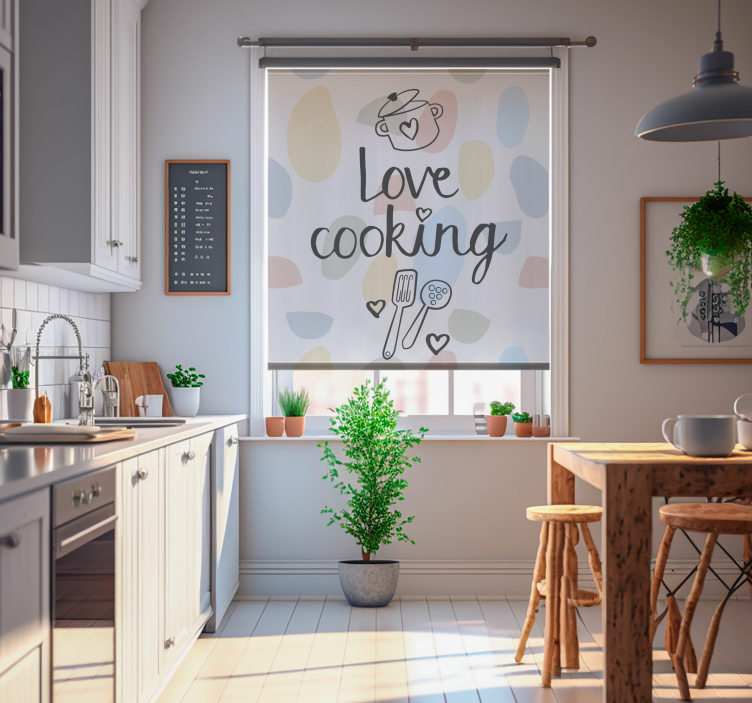 Tenda a rullo cucina Love Cooking - TenStickers