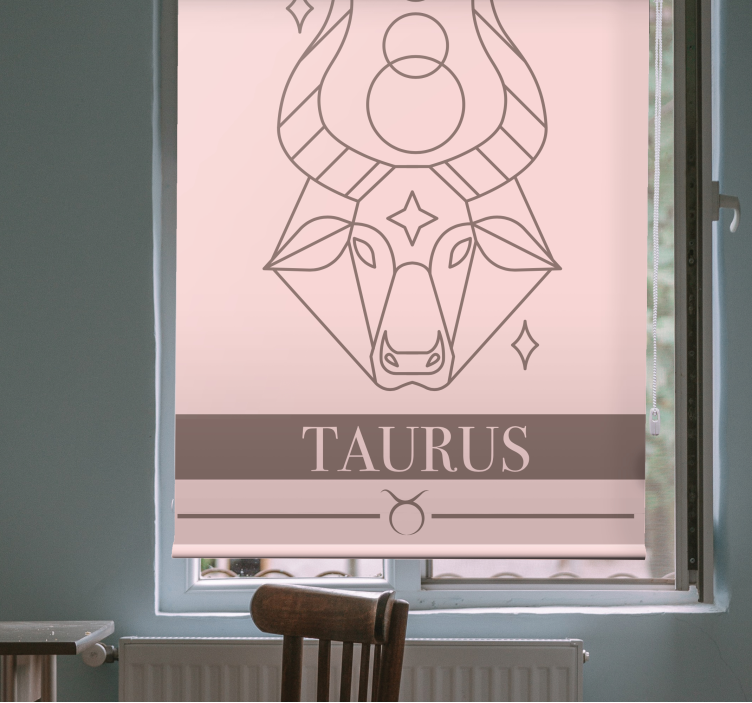 Tenda a rullo design segno zodiacale toro rosa - TenStickers