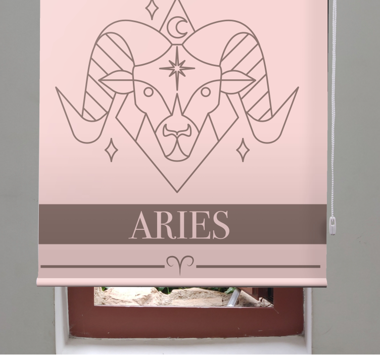 Tenda a rullo design zodiacale ariete rosa - TenStickers