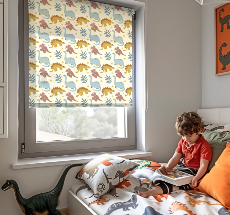 Tenda a rullo dinosauro stile minimalista - TenStickers