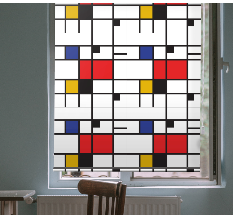 Tenda a rullo con disegni Arte geometrica mondrian - TenStickers