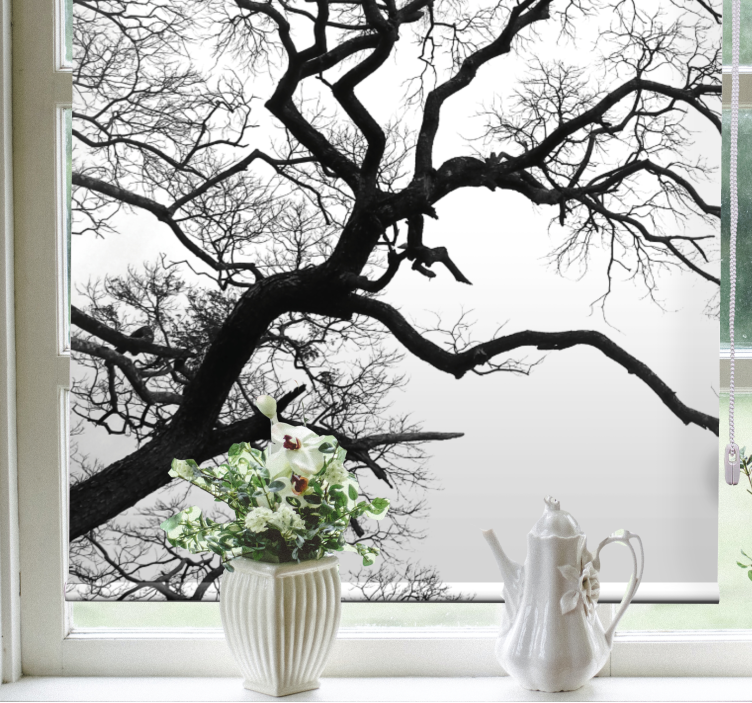 Tenda a rullo con disegni Rottura di un singolo ramo di legno - TenStickers