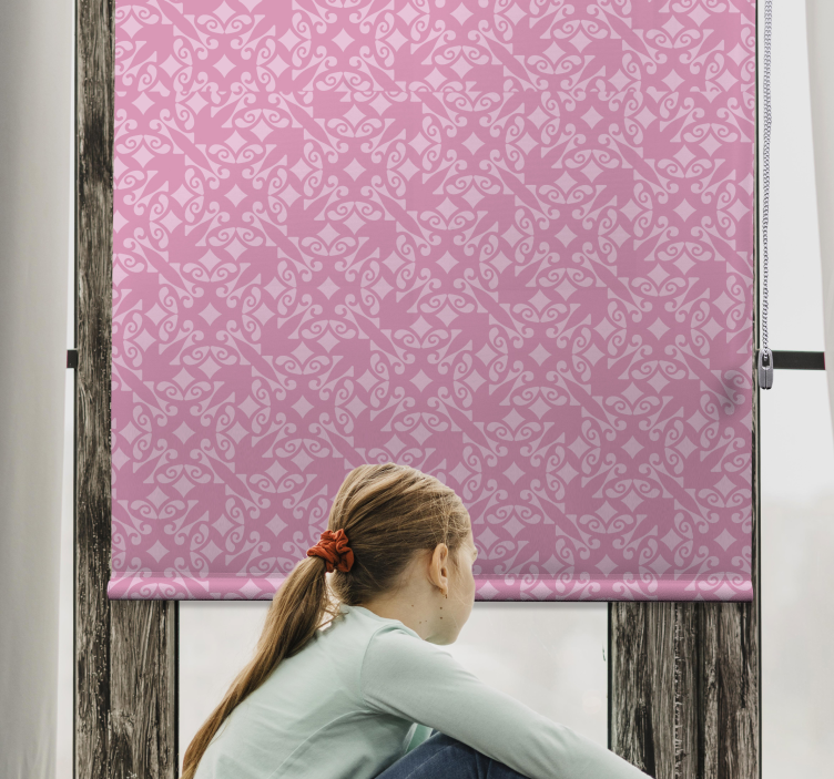 Tenda a rullo classica Ornamentale rosa - TenStickers