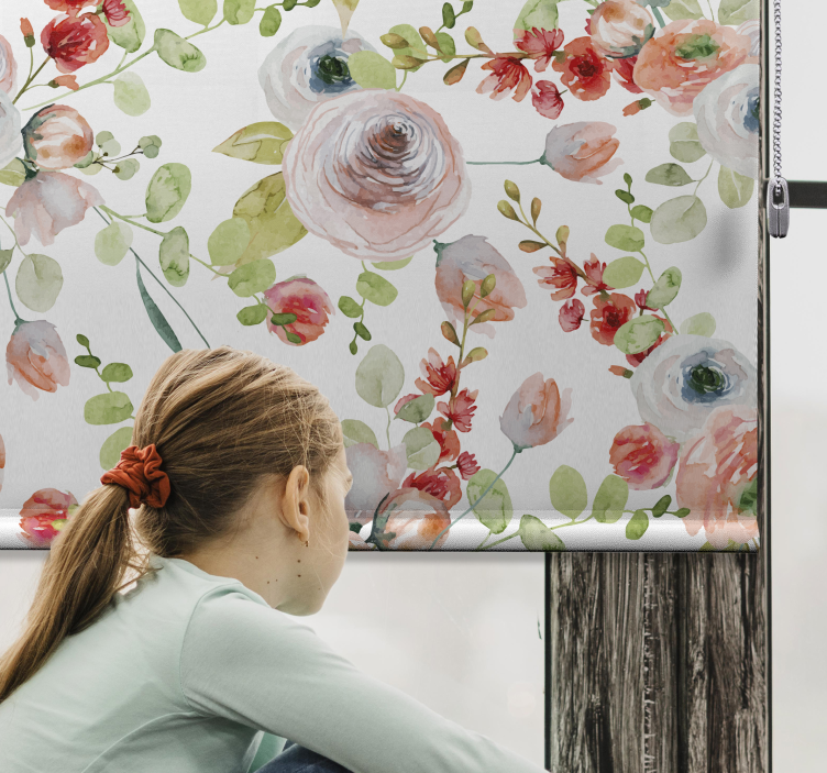 Tenda a rullo classica Rami floreali - TenStickers