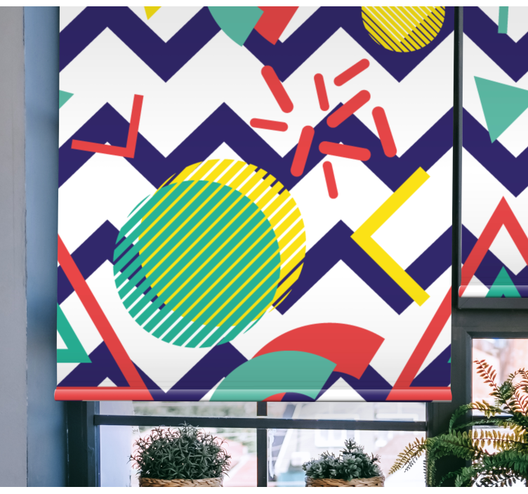 Tenda a rullo moderna figure astratte divertenti - TenStickers