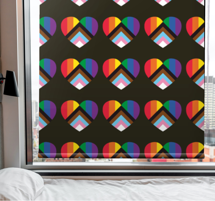 Tenda a rullo divertente motivo a cuore vibrante - TenStickers