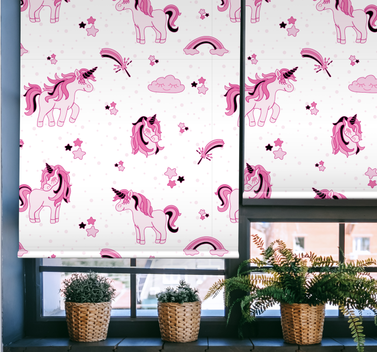 Tenda a rullo cameretta stampa fantasy unicorno - TenStickers