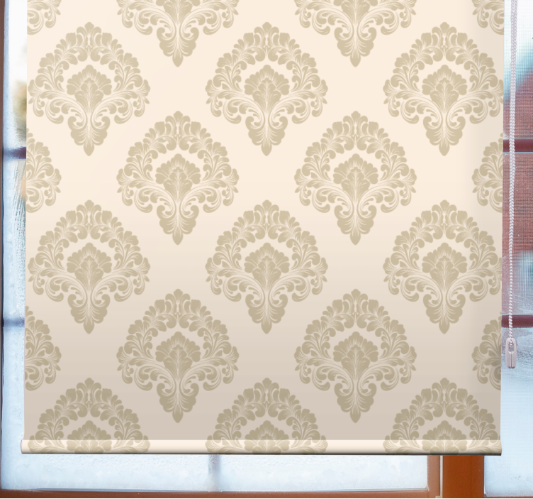 Tenda a rullo elegante motivo damascato beige - TenStickers