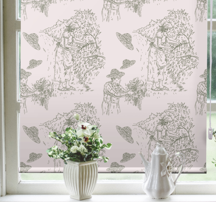 Tenda a rullo elegante scena di vendemmia vintage - TenStickers