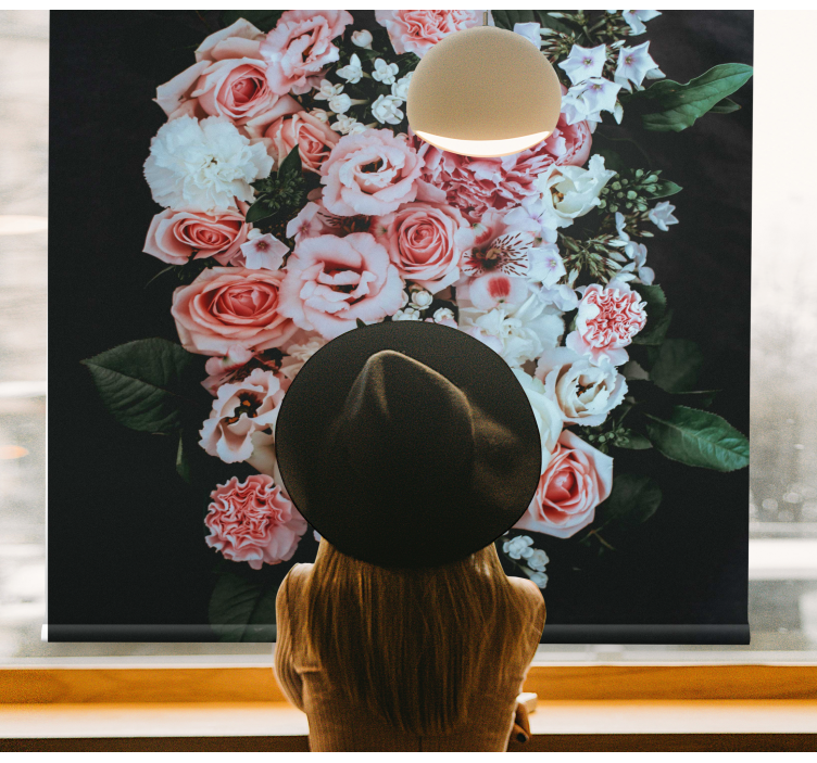 Tenda a rullo fiori composizione floreale in fiore - TenStickers