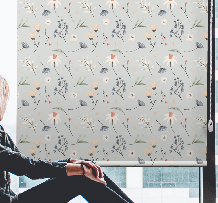 Tenda a rullo fiori elementi delicati - TenStickers