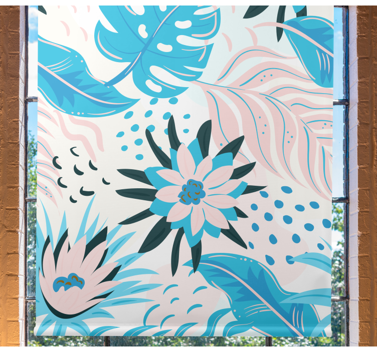 Tenda a rullo fiori e piante disegno di motivi botanici - TenStickers