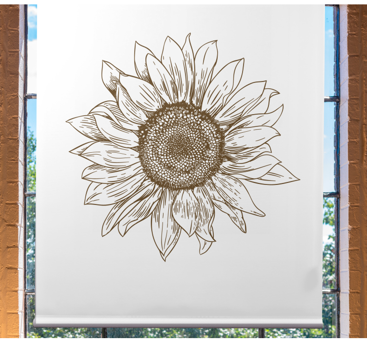 Tenda a rullo fiori e piante disegno girasole - TenStickers