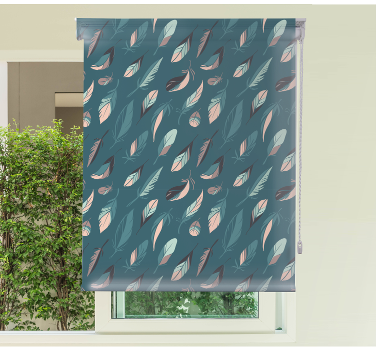 Tenda a rullo fiori e piante eleganti motivi a foglia - TenStickers
