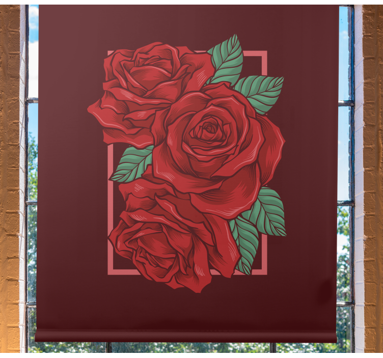 Tenda a rullo fiori e piante eleganti rose rosse - TenStickers