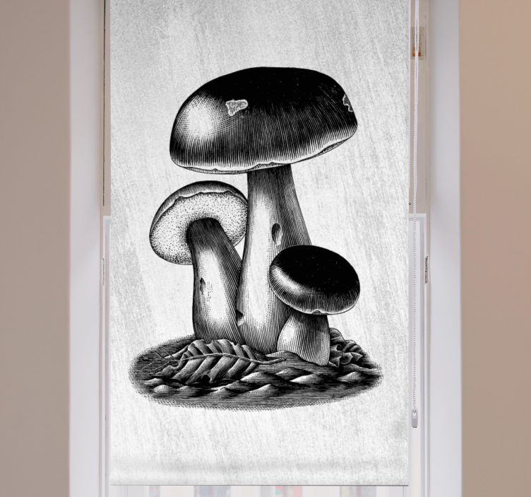 Tenda a rullo fiori e piante eleganza dei funghi - TenStickers