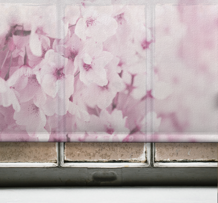 Tenda a rullo fiori e piante fiori rosa delicati - TenStickers