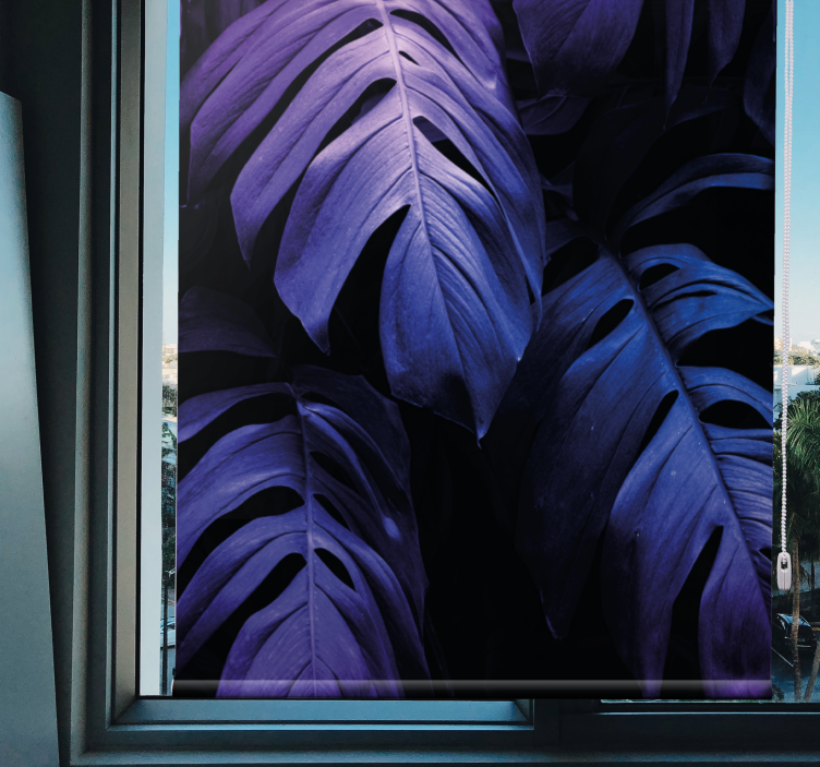 Tenda a rullo fiori e piante fogliame di monstera deliciosa - TenStickers