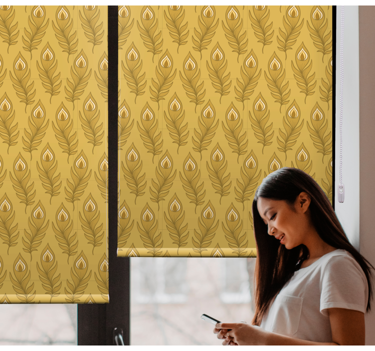 Tenda a rullo fiori e piante grazioso motivo a fogliame - TenStickers