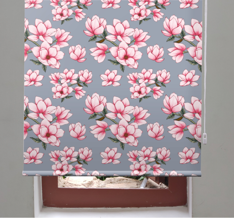 Tenda a rullo fiori e piante modello di fiore di magnolia - TenStickers